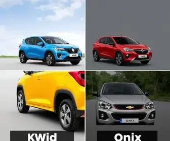 comparativo entre Renault Kwid e Chevrolet Onix